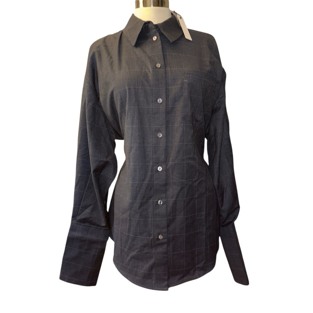 Olivaceous Valerie button down with corset back long sleeves collared Sz S NWT
